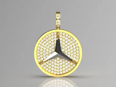 Luxury yellow gold necklace Benz design model jp0242 3D print model