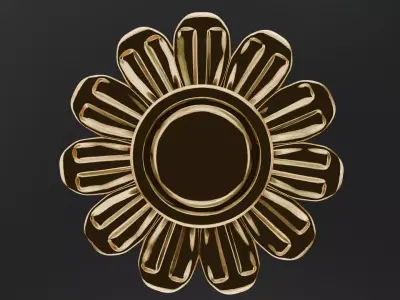 Golden Flower Ornament 3D model