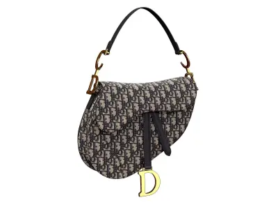 Dior Saddle Bag Blue Oblique Jacquard 3D model