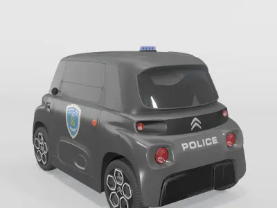 Citroen Police Electro Car 3D model 3D model