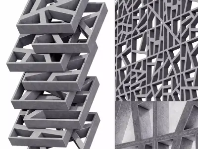 Tile concrete angle line n4 3D model