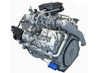 Duramax Diesel V8 Turbo Engine 3D model
