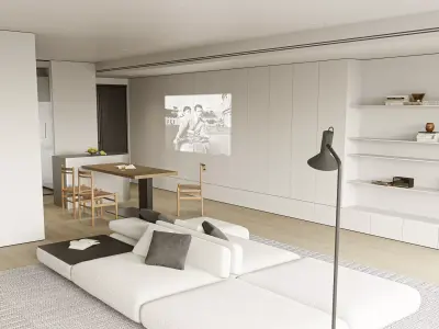 Modern living room dining room interior scenes 565 3D model