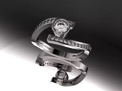 Diamond Marriage cross ring Free 3D print model