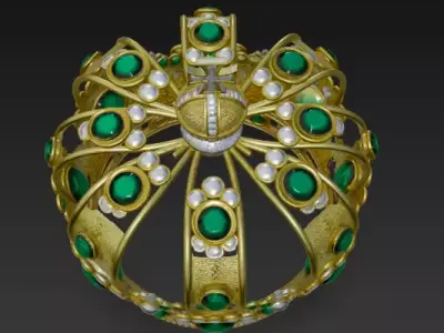 queen crown 3d model 3D model