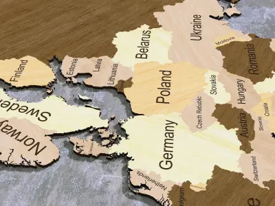 Europe Map with Country names 3D model