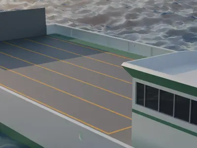 Midsize Car Ferry Low-Poly Low-poly 3D model