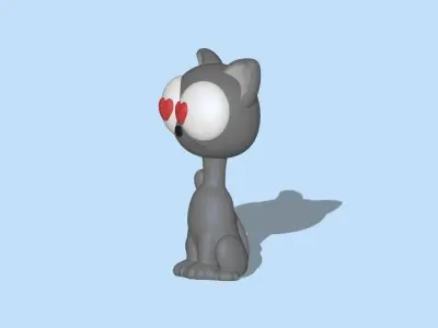 Cat Heart Eyes  - Valentine Day 3D print model