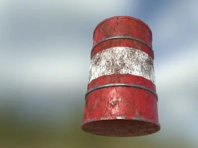 Oil barrel 2 Low-poly 3D model
