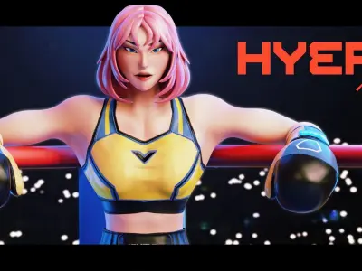 Low Poly Boxer - MMA Fighter - Hye Ri Low-poly 3D model