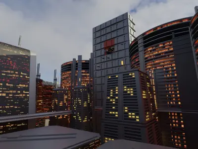 Tech City rooftop warehouse 3D model