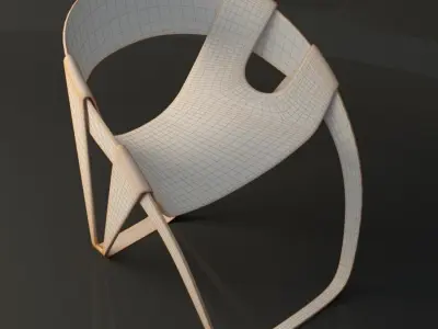 Dry Leaf Chair Low-poly 3D model