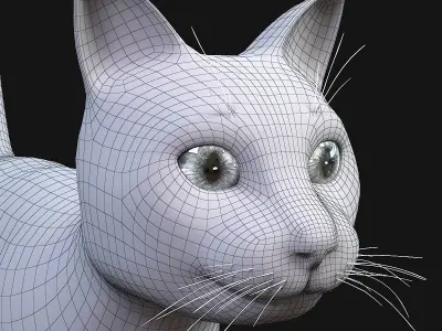 Cat siamese Low-poly 3D model