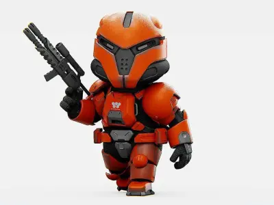 TOON TROOPER X-200 Rigged for Unreal Engine - Unity - MIXAMO 3D model