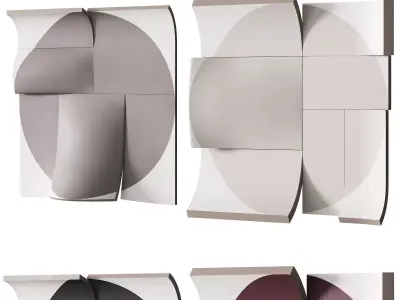 410 decorative wall art 21 drawn circle 2 options 4 COLORS 3D model