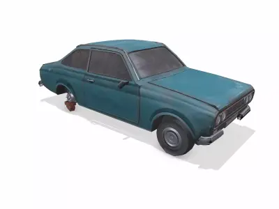 Old Abandoned Car Low-poly PBR Low-poly 3D model