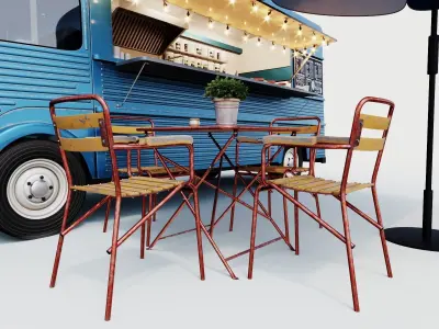 Set street cafe 3D model