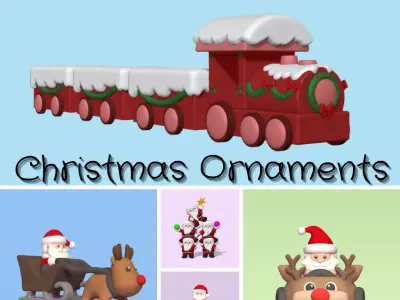 Christmas Ornaments 3D Model Collection