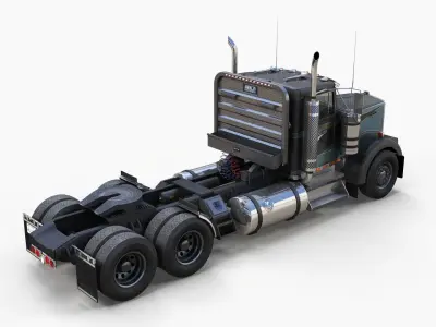 Kenworth w900 daycab truck Low-poly 3D model