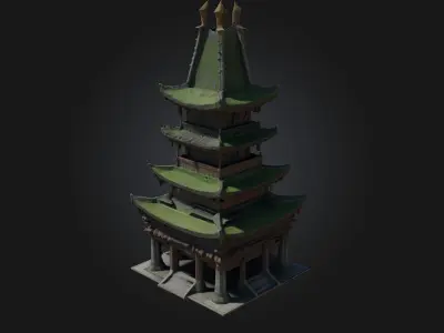 Pagoda Tower  Majestic Symbol of Eastern Architecture 3D model