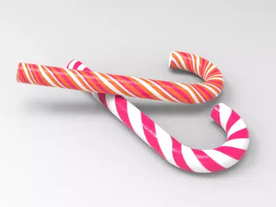 Boo Candy Cane Low-poly 3D model