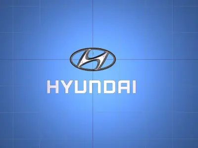 Hyundai emblem logo 3D model 3D model