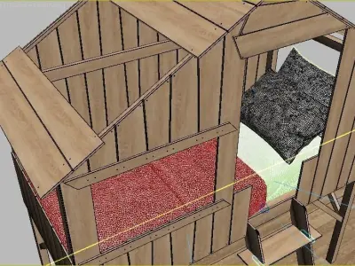 children cabin bed 9 3D model