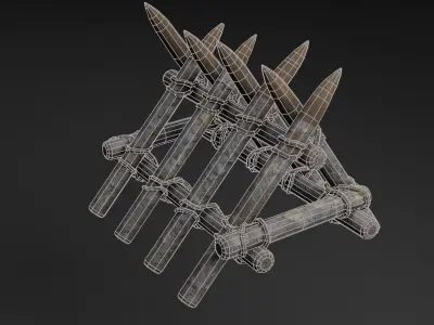 Wooden Barricade Free low-poly 3D model purchase