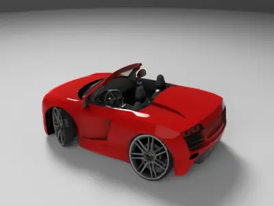 Audi R8 cartoon car  Low-poly 3D model