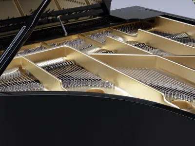 Grand Piano full detailed with Rig 3D model