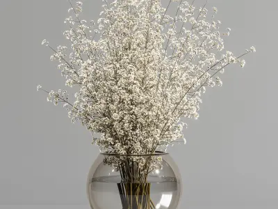 plants bouquet vase 18 3D model