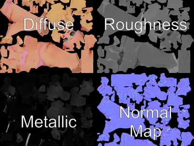 Animated Cartoon Female Character Model in Swimsuit Rigged an... Low-poly 3D model