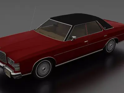 LTD Brougham 4dr 1975 Low-poly 3D model