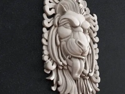 Jewelry pendant Lion head Decor 3D print model