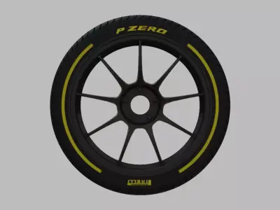 Miniature Enkei PF09 Rim and Tire - 3D Print - No Textures 3D print model
