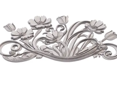 decor set wall panel wall relief mural CNC 41 3D model