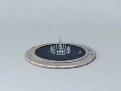 Font circular metal plate Free 3D model