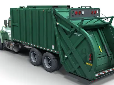 Generic garbage truck Low-poly 3D model