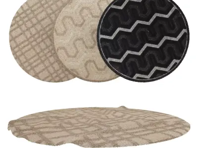 Round Rug Set 122 3D model