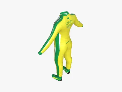 Racing Pilot Uniform A04 Yellow - Character Clothing Design Low-poly 3D model