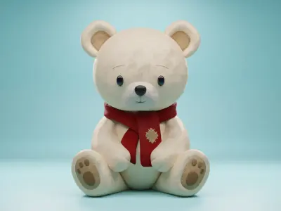 Teddy Bear Nuki Low-poly 3D model