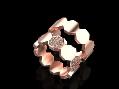 Bee Honeycomb ring model 253 3D print model