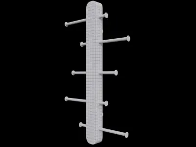 PLOGA vertical hook bar Low-poly 3D model