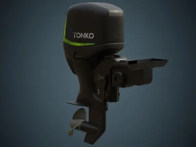 Outboard Motor 1B Low-poly 3D model