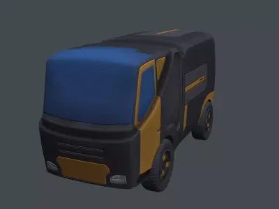 Futuristic stylized truck Low-poly 3D model