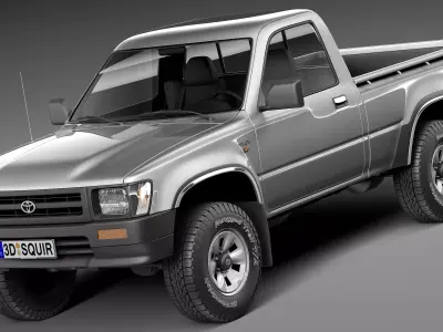 Toyota Hilux Pickup regular cab 1989-1997 3D model