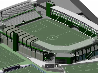 Realistic Multi-Sports Stadium 3D Model 3D model