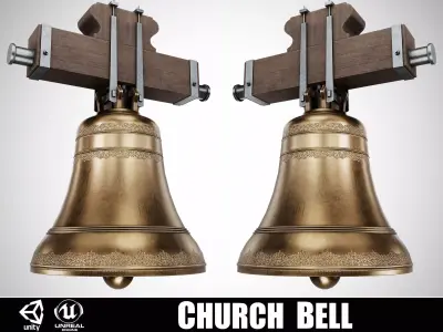 Church Bell Low-poly 3D model
