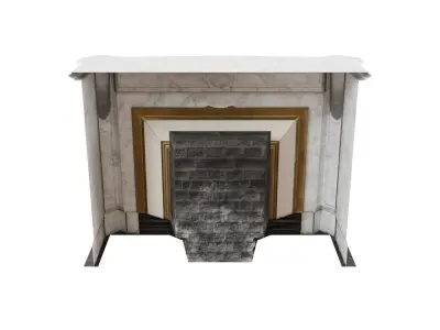 Classic French Marble Fireplace 3D model