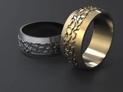 Marrige ring for MEN with ornaments 3D print model